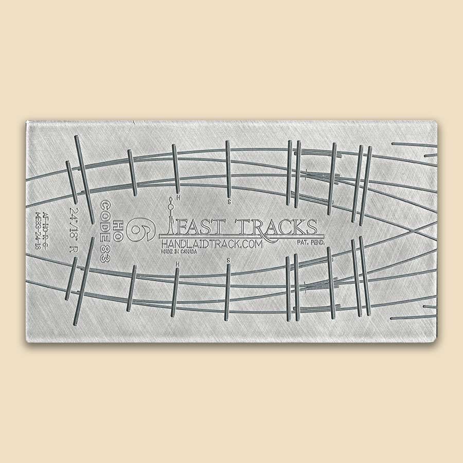 HO Scale, 6, 24R/18R Curved Turnout Fixture for Micro Eng 83 Rail