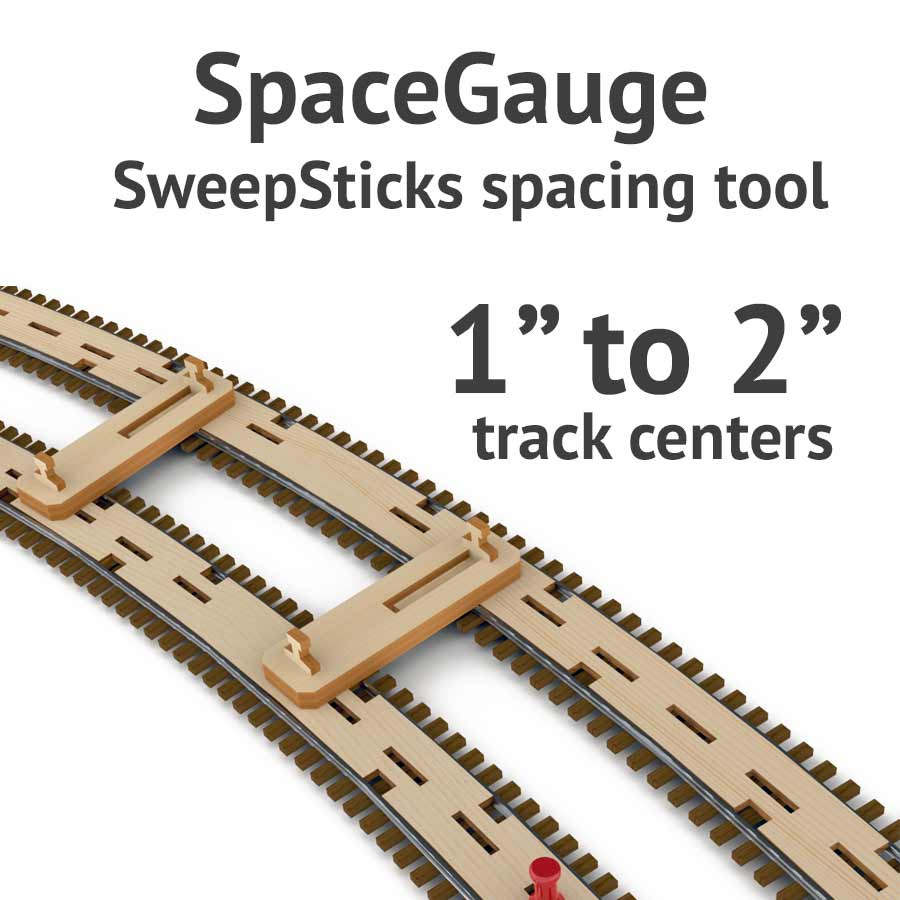 SpaceGage SweepSticks Spacing Gage for 1 to 2 Inch Track Centers